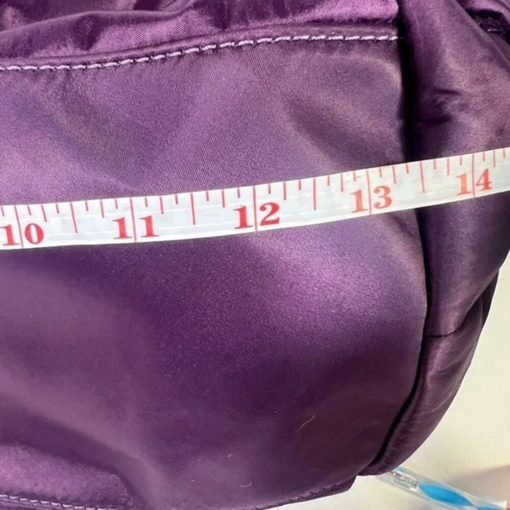 Kate Spade NY Purse Shoulder Bag Purple Quilted Nylon Puffer Patent Handles‎